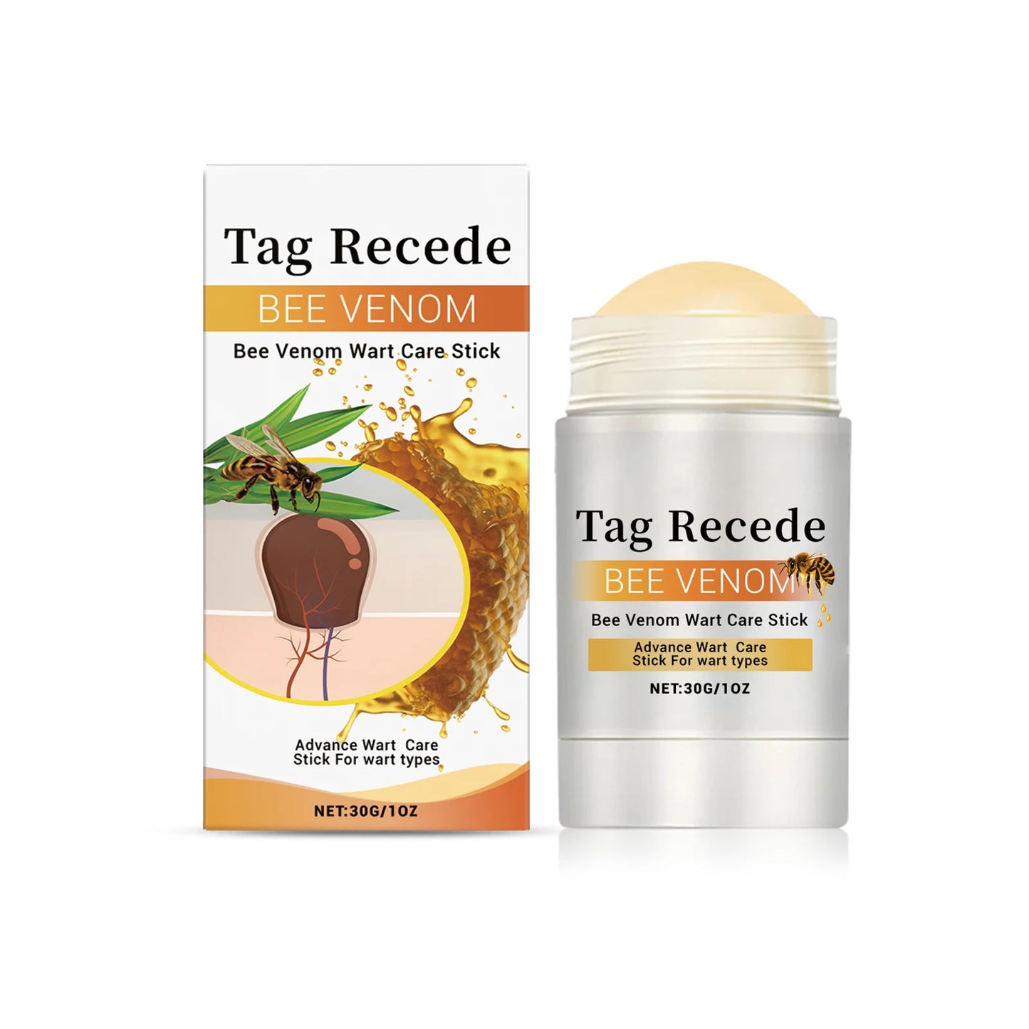 Bee venom care stick, helps reduce pimples, exfoliating cream, delicate skin-friendly, nourishing, moisturizing, gentle daily cleansing,