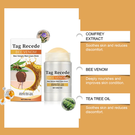 Bee venom care stick, helps reduce pimples, exfoliating cream, delicate skin-friendly, nourishing, moisturizing, gentle daily cleansing,
